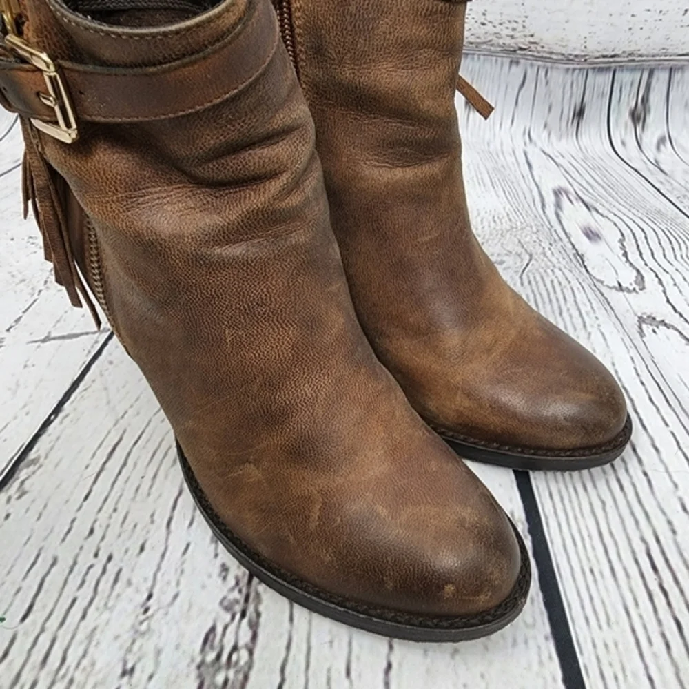 Steve Madden Woodmeer Cognac‎ Fringed Booties